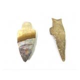 2 Chert Flint Spear Points