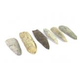 6 Large Flint & Chert Spear Points / Blades