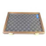 Wood Display Case w Key 18"x12"x1.75"