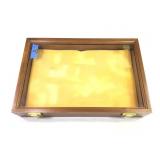 American Walnut Display Case w Key 18"x12"x3.25"