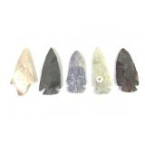 5 Chert Flint Spear Points