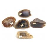 5 Russian Agate Halves & Slabs 1 Lb 12 oz TW