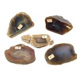5 Russian Agate Halves & Slabs 1 Lb 12 oz TW