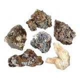 6 Hemimorphite Fl Manganoan Malachite Calcite+