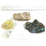 Sulfur Selenite Copper Ore 3 Specimen 4lbs. TW
