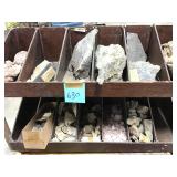 Wooden Shelf w/ Various Rocks & Minerals