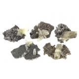 5 YL Qrtz Xls on Calcite Sphalerite Galena+ 9.7 oz