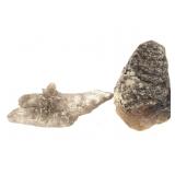 Lg GLD Pinecone Cal & Selenite Xls Clstr 31.6 oz