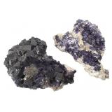 Fluorite xls w Golden Calcite Pnt & Flurote w Sp+