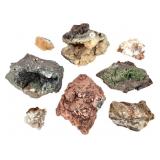 8 Smithsonite Malachite w Qrtz Hemimorphite w Cal+