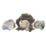 Barite Bubble on Ruby Sp & Lazurite Covelite w Pyr