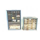 2 Multi Drawered Cabinets w/ Mineral Specimens