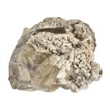 Barite on YL Translucent Fluorite Hardin Co 2 Lbs