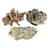 Glaukosphaerite Limonite Qrtz+ Kyanite HG Selenite