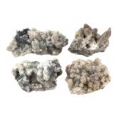 4 Drusy Calcite on Qrtz w Heulandite Epidote Xls