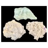 Helechtite Chalcedony on Qrtz Cal & Qrtz w Flur