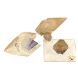 3 Golden Calcite DT & Twin & DT Pnt w Fluorite 4.7