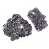 2 Purple Fluorite w Calcite Xls1 lb 3.6 oz TW