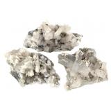 3 Quartz Cal Clusters w Min Incl Specularite+ 24.7