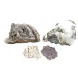 Aragonite Amethyst Qrtz Xls & Pyrite In Cal 1 lb +