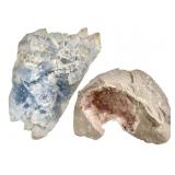 Fluorite on Dolomite 4 oz & BL Celestite 14.7 oz