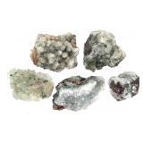 5 Calcites Drusy Gr w Aurichalcite Malachite+ 1Lb+