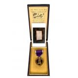 Purple Heart in Case w Photo & News Clipping