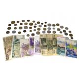 Collection of World Coins & Paper Currency