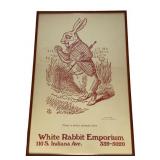 Framed White Rabbit Emporium Poster
