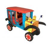 Vtg Folk Art Carved Vehicle 15" L