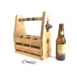O-So Root Beer Bottle & Wood Caddy w/ Opener