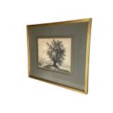 English School Graphite Drawing Landscape