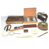 Vtg Transitor Radie Brass Change Tray +