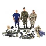 3 G.I. Joe Dolls w/ Accessories
