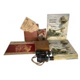 WW2 Era Ration Cards, Army Binoculars, +