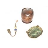 Tobacco Tin Box Brass Ashtray & Pipe