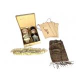 Microbeaded Purse w Bisque Bride Groom Set +