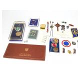 Military Medals, Pins, Patches & Discharge Wallet