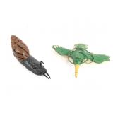 Snail & Bird Handmade Paper Mache Sculptures