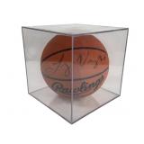 Loy Vaught Signed Basketball w/ Display Box