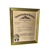 Kentucky Colonel Commission Framed Cert