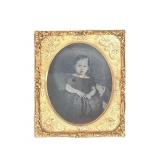 Plate Portrait Of Child In Foil Frame