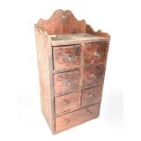 Primitive Wall Hung Drawers 15" H 7 Drawers