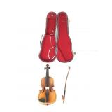 7 1/4" H Violin w Bow in Case