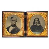 Pr TinType Photos w Hand Tinting Gutta Percha Case
