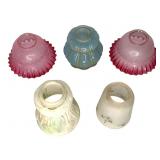 Vtg 5 1/2" H Glass Globe Shades Art Nouveau & More