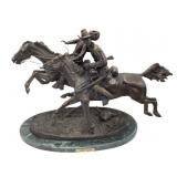 Wounded Bunkie Bronze After Frederic Remington
