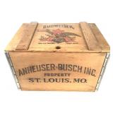 Repro Budweiser St Louis Lidded Wood Crate