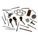 Wood Casters Antique Nails Brass Knuckles +