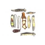 7 Vtg Pocket Knives RCMP Pearlescent & Other
